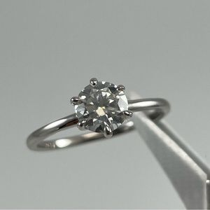 1ct Round‎ Cut Diamond White Moissanite Solitaire 925 Silver Engagement Ring